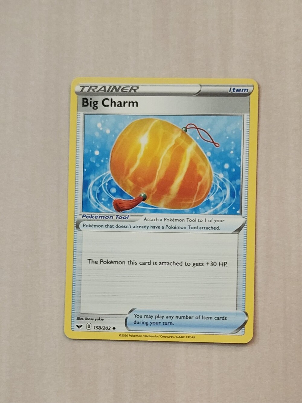 Pokemon Trading Card BIG CHARM Sword & Shield 158/202